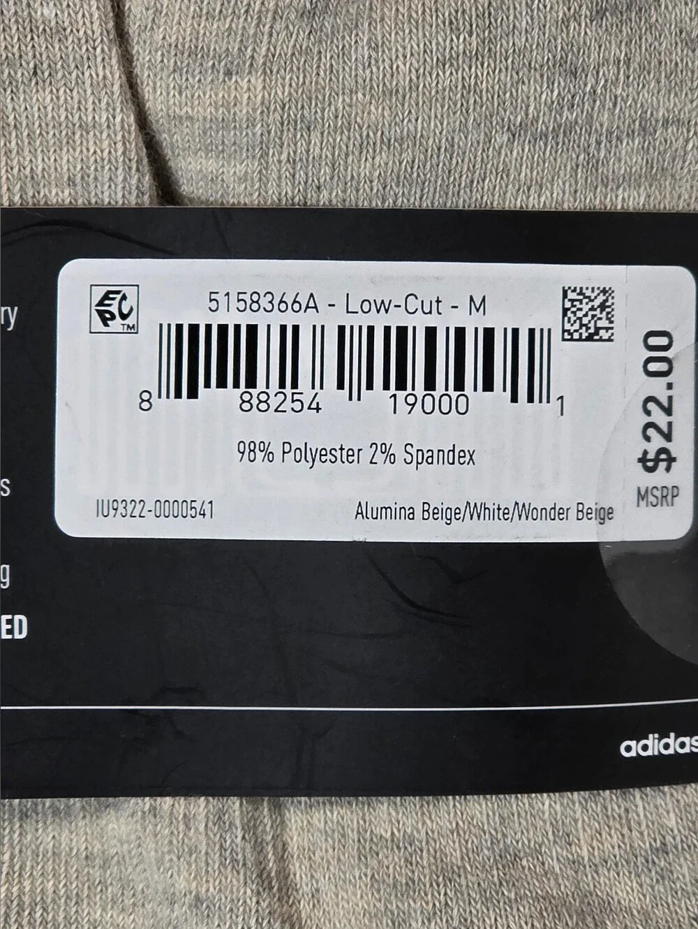adidas Athletic Cushioned 6-Pack Low-Cut Athletic Socks Womens Size 5-10
